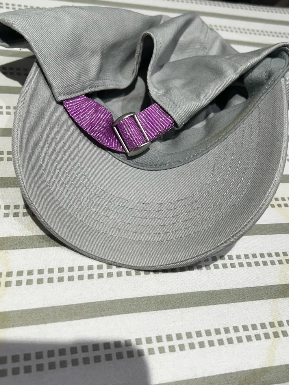 Youth Gray Baseball Cap with Purple Embroidered Accent